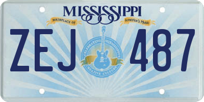 MS license plate ZEJ487