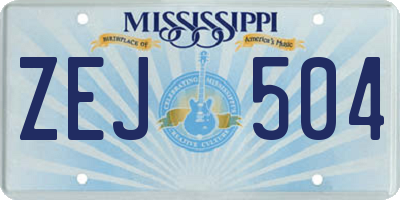 MS license plate ZEJ504