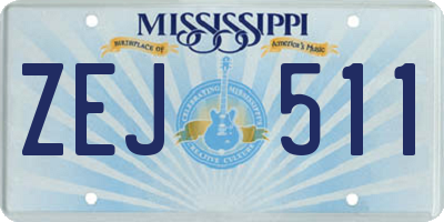 MS license plate ZEJ511