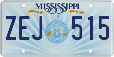 MS license plate ZEJ515