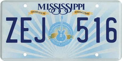 MS license plate ZEJ516