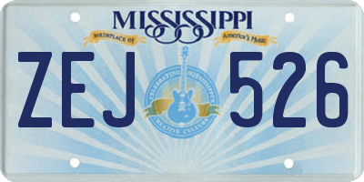 MS license plate ZEJ526