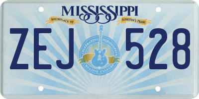 MS license plate ZEJ528