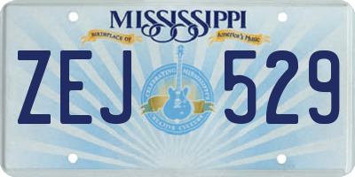 MS license plate ZEJ529