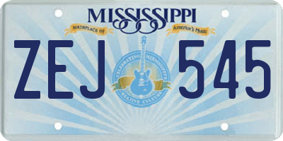 MS license plate ZEJ545