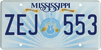 MS license plate ZEJ553