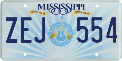 MS license plate ZEJ554