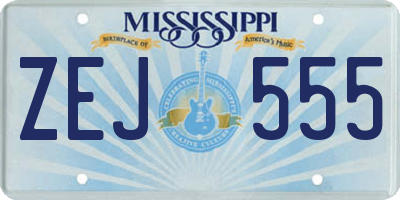 MS license plate ZEJ555