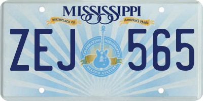 MS license plate ZEJ565