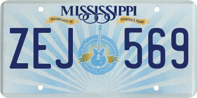 MS license plate ZEJ569