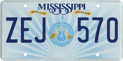 MS license plate ZEJ570