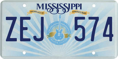 MS license plate ZEJ574