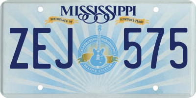 MS license plate ZEJ575