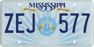 MS license plate ZEJ577