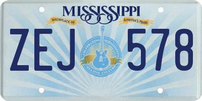 MS license plate ZEJ578