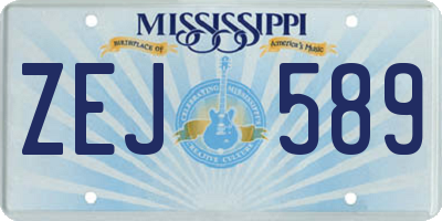 MS license plate ZEJ589