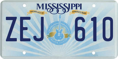 MS license plate ZEJ610