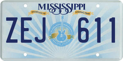 MS license plate ZEJ611