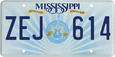 MS license plate ZEJ614