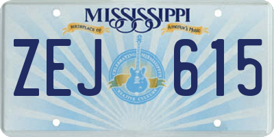 MS license plate ZEJ615