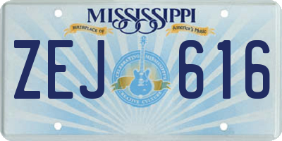 MS license plate ZEJ616