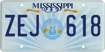 MS license plate ZEJ618