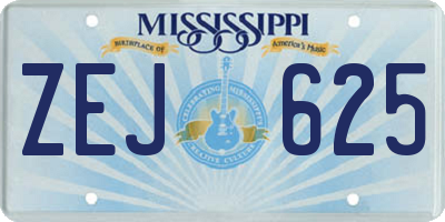 MS license plate ZEJ625