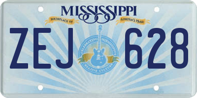 MS license plate ZEJ628