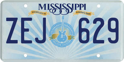 MS license plate ZEJ629