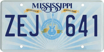 MS license plate ZEJ641