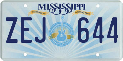 MS license plate ZEJ644