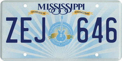 MS license plate ZEJ646