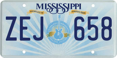 MS license plate ZEJ658