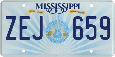 MS license plate ZEJ659