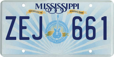 MS license plate ZEJ661