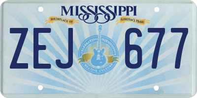 MS license plate ZEJ677