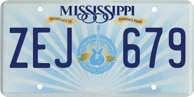 MS license plate ZEJ679