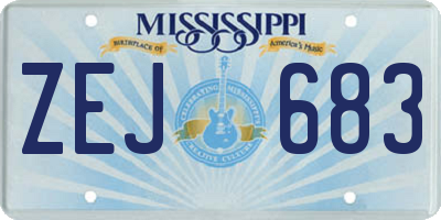 MS license plate ZEJ683