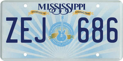 MS license plate ZEJ686