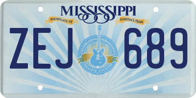 MS license plate ZEJ689