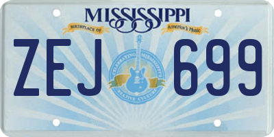 MS license plate ZEJ699