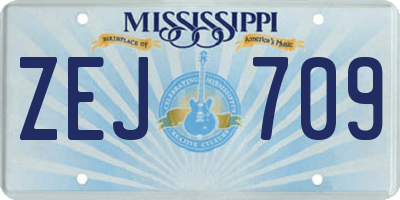 MS license plate ZEJ709