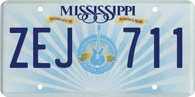 MS license plate ZEJ711