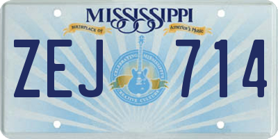 MS license plate ZEJ714