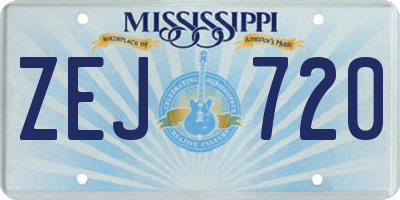 MS license plate ZEJ720