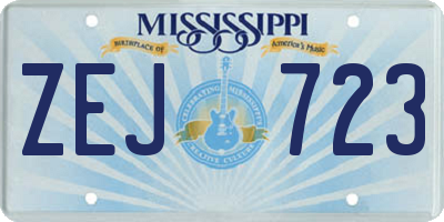 MS license plate ZEJ723