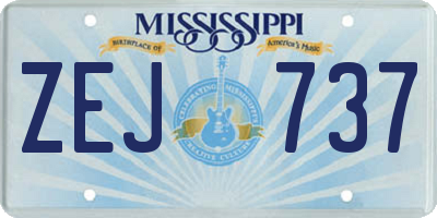 MS license plate ZEJ737