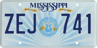 MS license plate ZEJ741