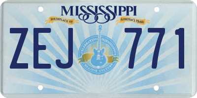 MS license plate ZEJ771