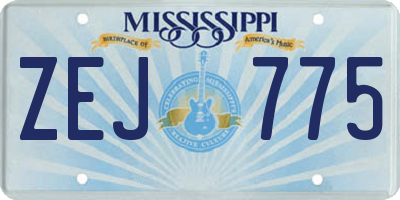 MS license plate ZEJ775